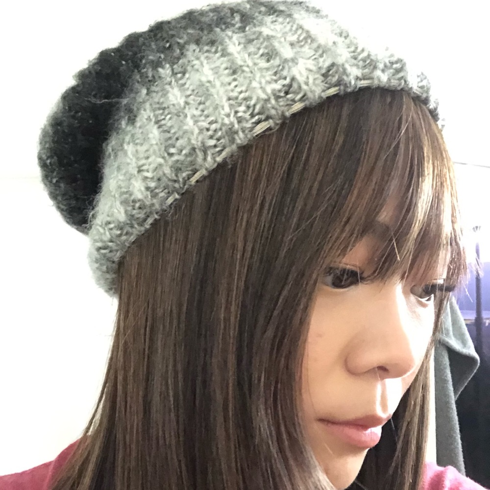 Gray knit beanie